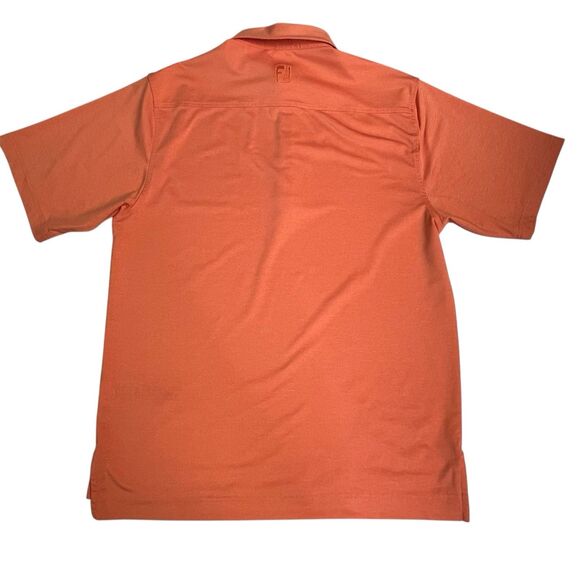 FootJoy Polo Golf Shirt Solid Coral Short Sleeve Stretch Men’s Size Medium - Picture 4 of 16